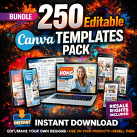 250 Canva Templates Pack